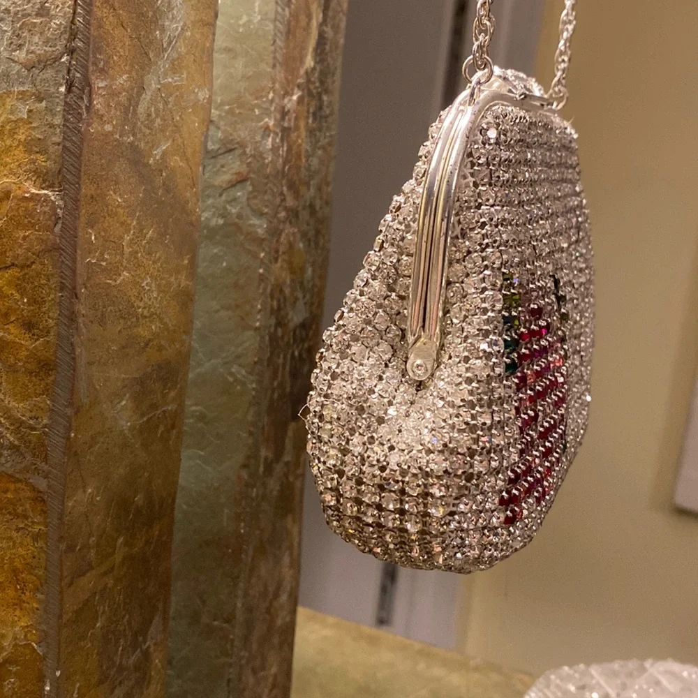 Rhinestone Encrusted Evening Clutch with Hidden Shoulder Chain - Picture 7 of 16